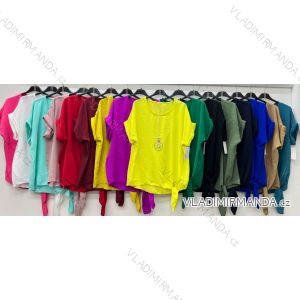 Tunika oversize s uzlom krátky rukáv dámska (S/M/L ONE SIZE) TALIANSKA MÓDA IM425280