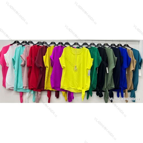 Tunika oversize s uzlom krátky rukáv dámska (S/M/L ONE SIZE) TALIANSKA MÓDA IM425280