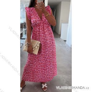 Šaty dlhé voľnočasové letný mušelín krátky rukáv dámske (S/M/L ONE SIZE) TALIANSKA MÓDA IM425298