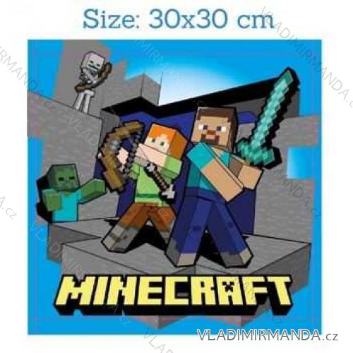 Uterák na tvár minecraft detský chlapčenský bavlnený (30*30 cm) SETINO MNC24-4056