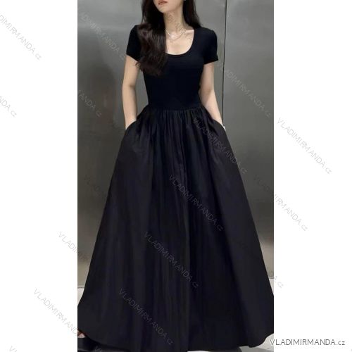 Šaty dlhé voľnočasové letné krátky rukáv dámske (XS/S/M ONE SIZE) TALIANSKA MÓDA IMM25M55808