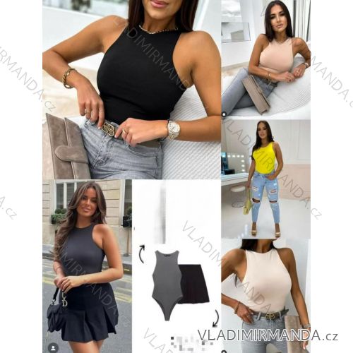 Body elegantné bez rukávov dámske (XS/S/M ONE SIZE) TALIANSKA MÓDA IMM25M32314