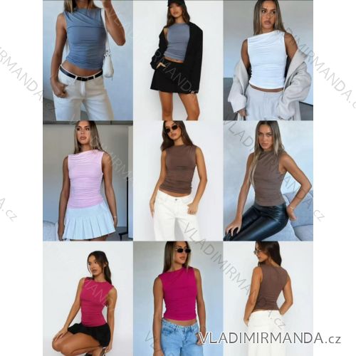 Tričko letné bez rukávu dámske (XS/S/M ONE SIZE) TALIANSKA MÓDA IMM25M34442