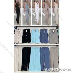 Súprava elegantná vesta bez rukávov a nohavice dlhé dámske (XS/S/M ONE SIZE) TALIANSKA MÓDA IMWB25857