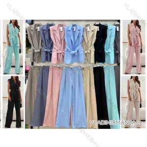 Súprava elegantná vesta bez rukávov a nohavice dlhé dámske (XS/S/M ONE SIZE) TALIANSKA MÓDA IMWB25858