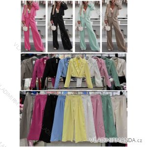 Súprava elegantné sako dlhý rukáv a nohavice dlhé dámske (XS/S/M ONE SIZE) TALIANSKA MÓDA IMWB25859