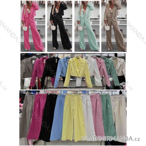 Súprava elegantné sako dlhý rukáv a nohavice dlhé dámske (XS/S/M ONE SIZE) TALIANSKA MÓDA IMWB25859