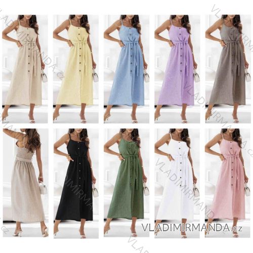 Šaty košeľové letné na ramienka dámske (S/M/L ONE SIZE) TALIANSKA MÓDA IMWB25869