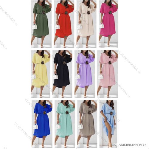 Šaty voľnočasové letné krátky rukáv dámske (S/M/L ONE SIZE) TALIANSKA MÓDA IMWB25876