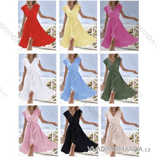Šaty letný mušelín krátky rukáv dámske (S/M/L ONE SIZE) TALIANSKA MÓDA IMWB25886