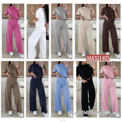 Súprava teplákové tričko krátky rukáv a tepláky dlhé dámske (XS/S/M ONE SIZE) TALIANSKA MÓDA IMWB25892
