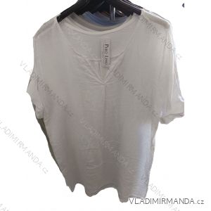 Tričko krátky rukáv dámske nadrozmer (42/44/46 ONE SIZE) TALIANSKA MÓDA IM725015