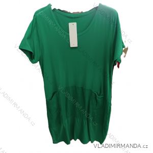 Šaty letné s vreckami krátky rukáv dámske nadrozmer (42/44/46 ONE SIZE) TALIANSKA MÓDA IM725018