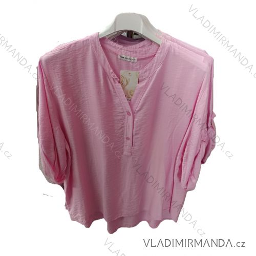 Košeľa klasik 3/4 dlhý rukáv dámska nadrozmer (42/44/46 ONE SIZE) TALIANSKA MÓDA IM725019