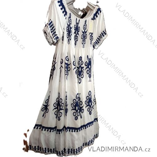 Šaty dlhé letné krátky rukáv dámske (S/M/L ONE SIZE) TALIANSKA MÓDA IM725021