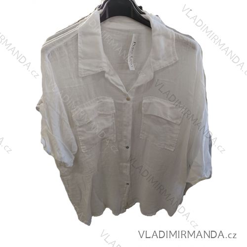 Košeľa klasik 3/4 dlhý rukáv dámska nadrozmer (42/44/46 ONE SIZE) TALIANSKA MÓDA IM725025