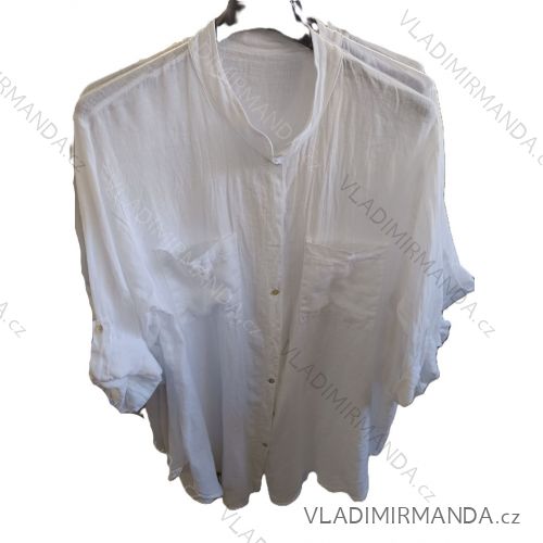 Košeľa klasik dlhý rukáv dámska nadrozmer (42/44/46 ONE SIZE) TALIANSKA MÓDA IM725026
