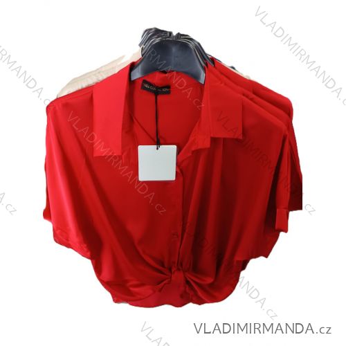 Košeľa klasik krátky rukáv dámska (S/M/L ONE SIZE) TALIANSKA MÓDA IM725032