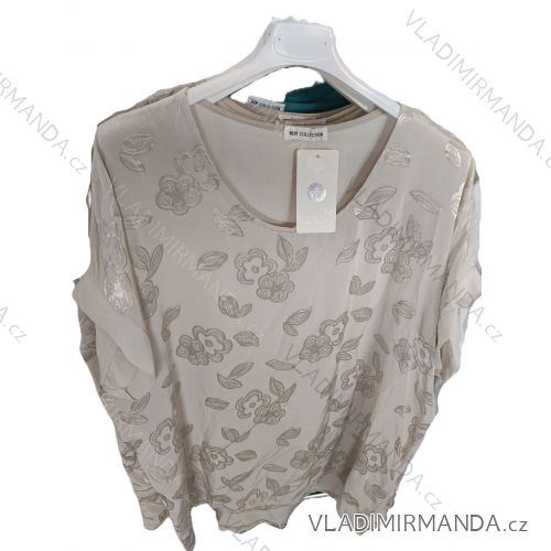 Tričko krátky rukáv dámske nadrozmer (42/44/46 ONE SIZE) TALIANSKA MÓDA IM725034