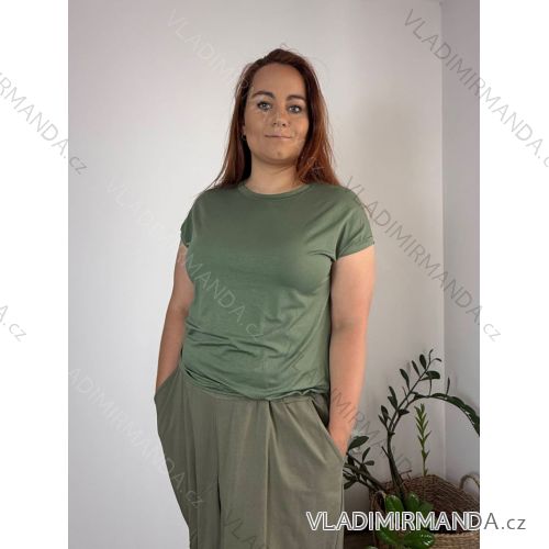 Tričko krátky rukáv dámske nadrozmer JASMINA (44/46/48 ONE SIZE) TALIANSKA MÓDA IMC25168