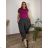 Nohavice s gumou široké letné dámske nadrozměr LADY (50/52/54 ONE SIZE) TALIANSKA MóDA IMSM25LADY/DU 50/52 zelená khaki