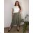Nohavice s gumou široké letné dámske nadrozměr LADY (50/52/54 ONE SIZE) TALIANSKA MóDA IMSM25LADY/DU 50/52 zelená khaki