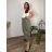 Nohavice s gumou široké letné dámske nadrozměr LADY (50/52/54 ONE SIZE) TALIANSKA MóDA IMSM25LADY/DU 50/52 zelená khaki