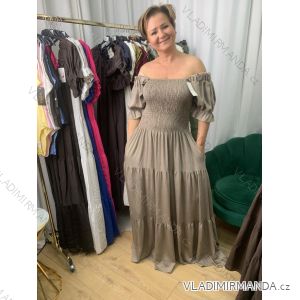 Šaty dlhé carmen 3/4 dlhý rukáv dámske nadrozmer (42/44/46 ONE SIZE) TALIANSKA MÓDA IMWEC25041