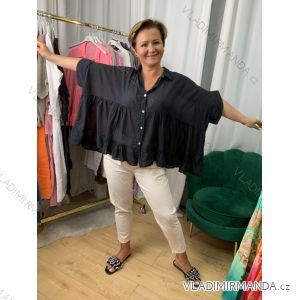 Košeľa 3/4 dlhý rukáv dámska nadrozmer (42/44/46 ONE SIZE) TALIANSKA MÓDA IMWEC25044