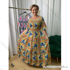 Šaty dlhé 3/4 dlhý rukáv dámske nadrozmer (42/44/46 ONE SIZE) TALIANSKA MÓDA IMWEC25052