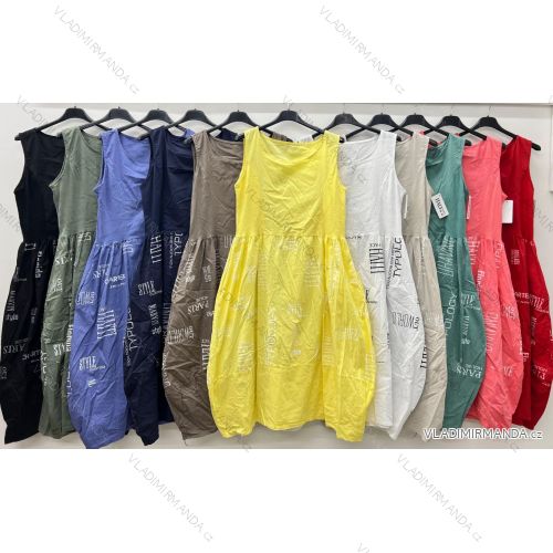 Šaty voľnočasové bez rukávu dámske nadrozmer (42/44/46 ONE SIZE) TALIANSKA MÓDA IM425315