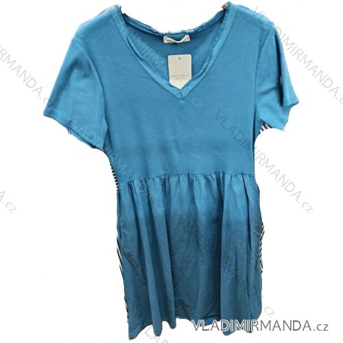 Šaty krátke voľnočasové letné krátky rukáv dámske (S/M/L ONE SIZE) TALIANSKA MÓDA IMSM25044