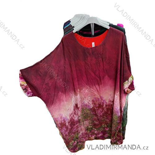Tunika predĺžená krátky rukáv dámska nadrozmer (42/44/46 ONE SIZE) TALIANSKA MÓDA IMSM25063