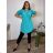 Tunika prodloužená 3/4 rukáv dámská nadrozměr (2XL/3XL/4XL ONE SIZE) TALIANSKA MóDA IM324SUMER/DUR tm. mintová 2XL/3XL