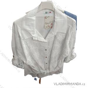 Košeľa klasik krajková 3/4 dlhý rukáv dámska nadrozmer (42/44/46 ONE SIZE) TALIANSKA MÓDA IMSM25073