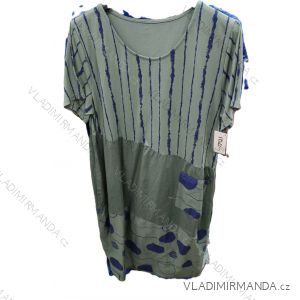 Šaty voľnočasové letné krátky rukáv dámske nadrozmer (42/44/46 ONE SIZE) TALIANSKA MÓDA IMSM25080
