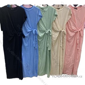 Šaty dlhé letné krátky rukáv dámske (XS/S/M ONE SIZE) TALIANSKA MÓDA IMM25M11283A