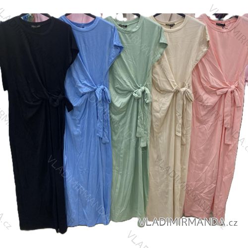 Šaty dlhé letné krátky rukáv dámske (XS/S/M ONE SIZE) TALIANSKA MÓDA IMM25M11283A