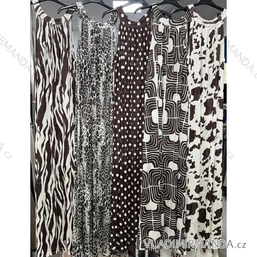 Šaty dlhé icecool crowprint na ramienka dámske (XS/S/M ONE SIZE) TALIANSKA MÓDA IMM25M2942A