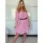 Šaty košeľové 3/4 krátky rukáv dámske (S/M/L ONE SIZE) TALIANSKA MODA IMSP25LAGO
