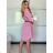 Šaty košeľové 3/4 krátky rukáv dámske (S/M/L ONE SIZE) TALIANSKA MODA IMSP25LAGO/DU - žltá - S/M/L