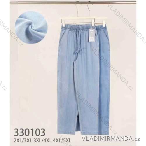 Nohavice dlhé letné riflové dámske nadrozmer (2XL/3XL - 3XL/4XL - 4XL/5XL) MIE25330103