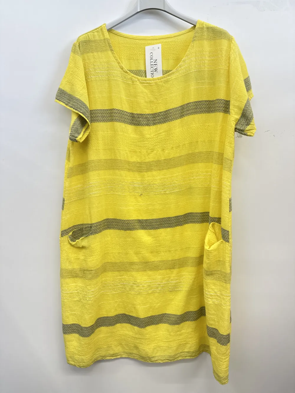 Šaty krátke voľnočasové letné s vreckami krátky rukáv dámske (S/M/L ONE SIZE) TALIANSKA MÓDA IMPSH2551020