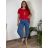 Kalhoty rifle dlouhé dámské MOM (38-48) TP JEANS TPJ25D5118/DUR modrá 48