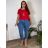 Kalhoty rifle dlouhé dámské MOM (38-48) TP JEANS TPJ25D5118/DUR modrá 48