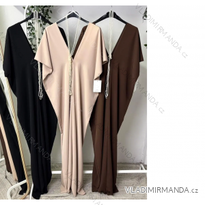 Šaty dlhé elegantný krátky rukáv dámske (S/M/L ONE SIZE) TALIANSKA MÓDA IMPLP2558700165