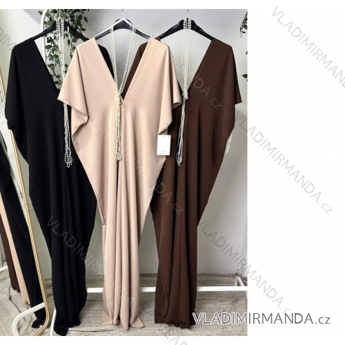 Šaty dlhé elegantný krátky rukáv dámske (S/M/L ONE SIZE) TALIANSKA MÓDA IMPLP2558700165