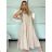Overal dlhý elegantný letný bez rukávu dámsky VANESA (S/M/L ONE SIZE) TALIANSKA MÓDA IMWAD25555/DU - béžová - S/M/L