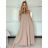 Overal dlhý elegantný letný bez rukávu dámsky VANESA (S/M/L ONE SIZE) TALIANSKA MÓDA IMWAD25555/DU - béžová - S/M/L