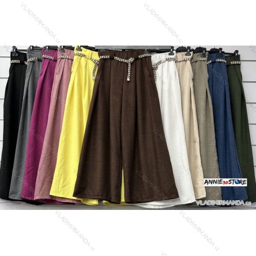 Nohavice dlhé oversize s opaskom dámske (S/M/L ONE SIZE) TALIANSKA MÓDA IMWAD25916